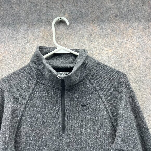 Nike Sweatshirt Womens XS Gray 1/4 Zip Pullover Funnel Neck Knit Fleece Jacket - Picture 8 of 12